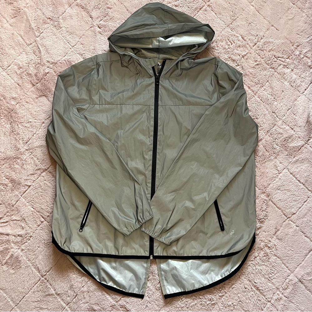 FILA Sport Reflective Windbreaker Jacket Sporty Athleisure Running Size XL